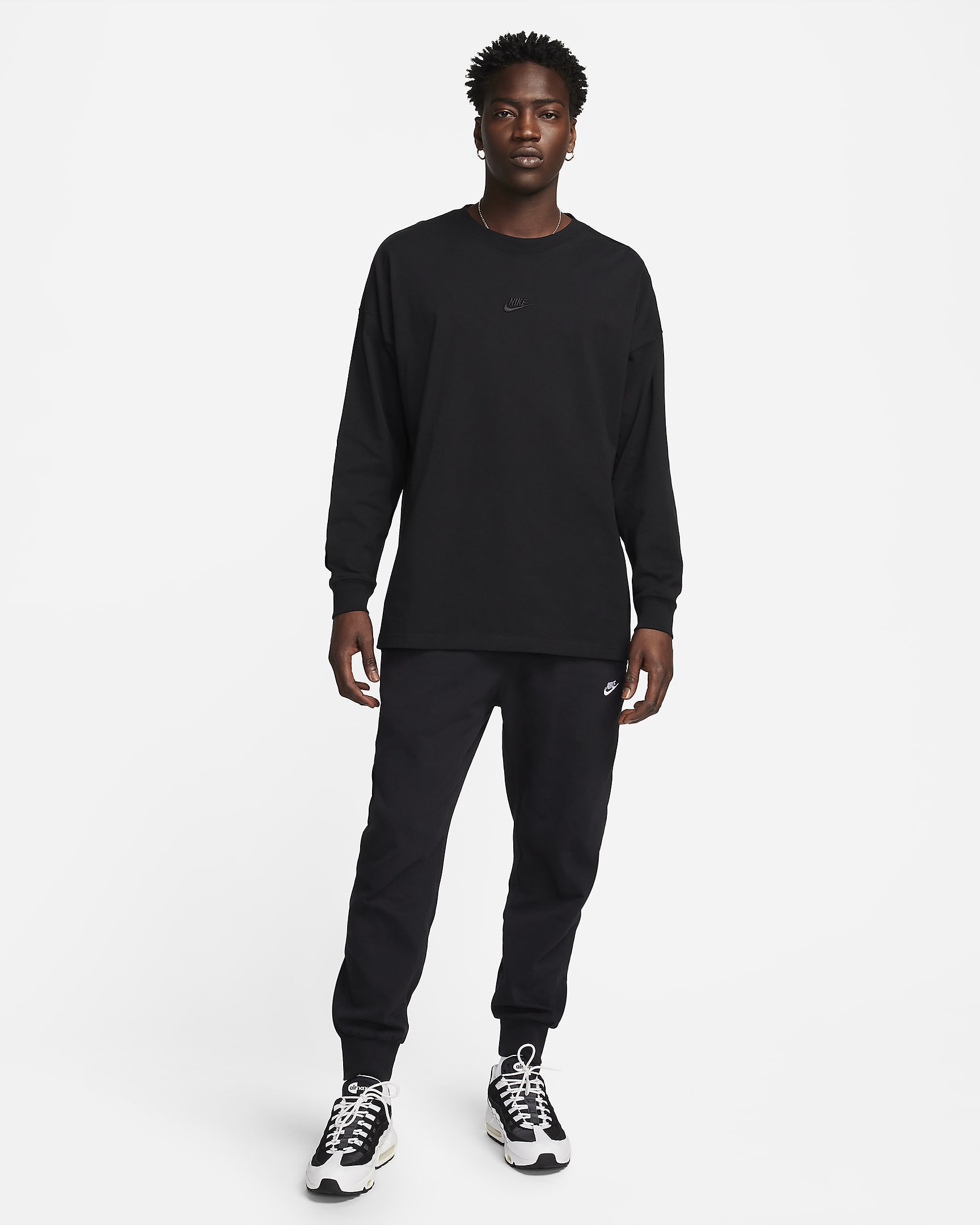 Брюки джоггеры NIKE Club Knit, размер L, черный — фото 1