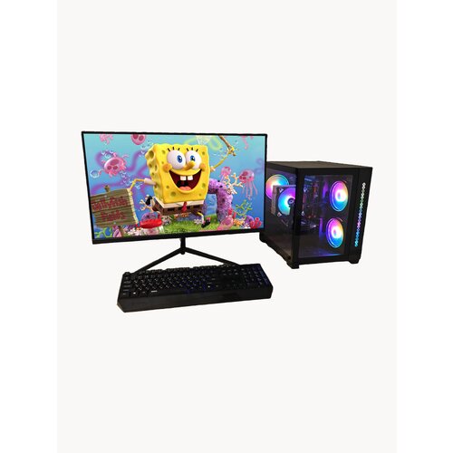 Компьютер для игр и учебы intel X-20/RX-580-8G/16GB/SSD-512ГБ/Монитор 27"