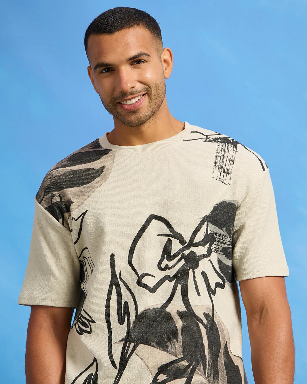 Футболка REDTAG, размер 2XL, бежевый — фото 1