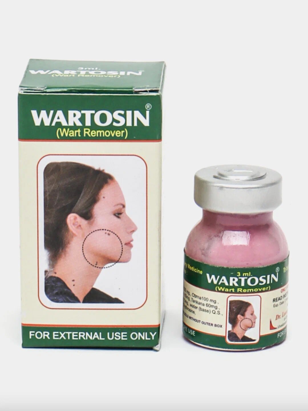 Мазь Wartosin, для удаления папиллом/бородавок, для кожи лица/тела, 3 мл