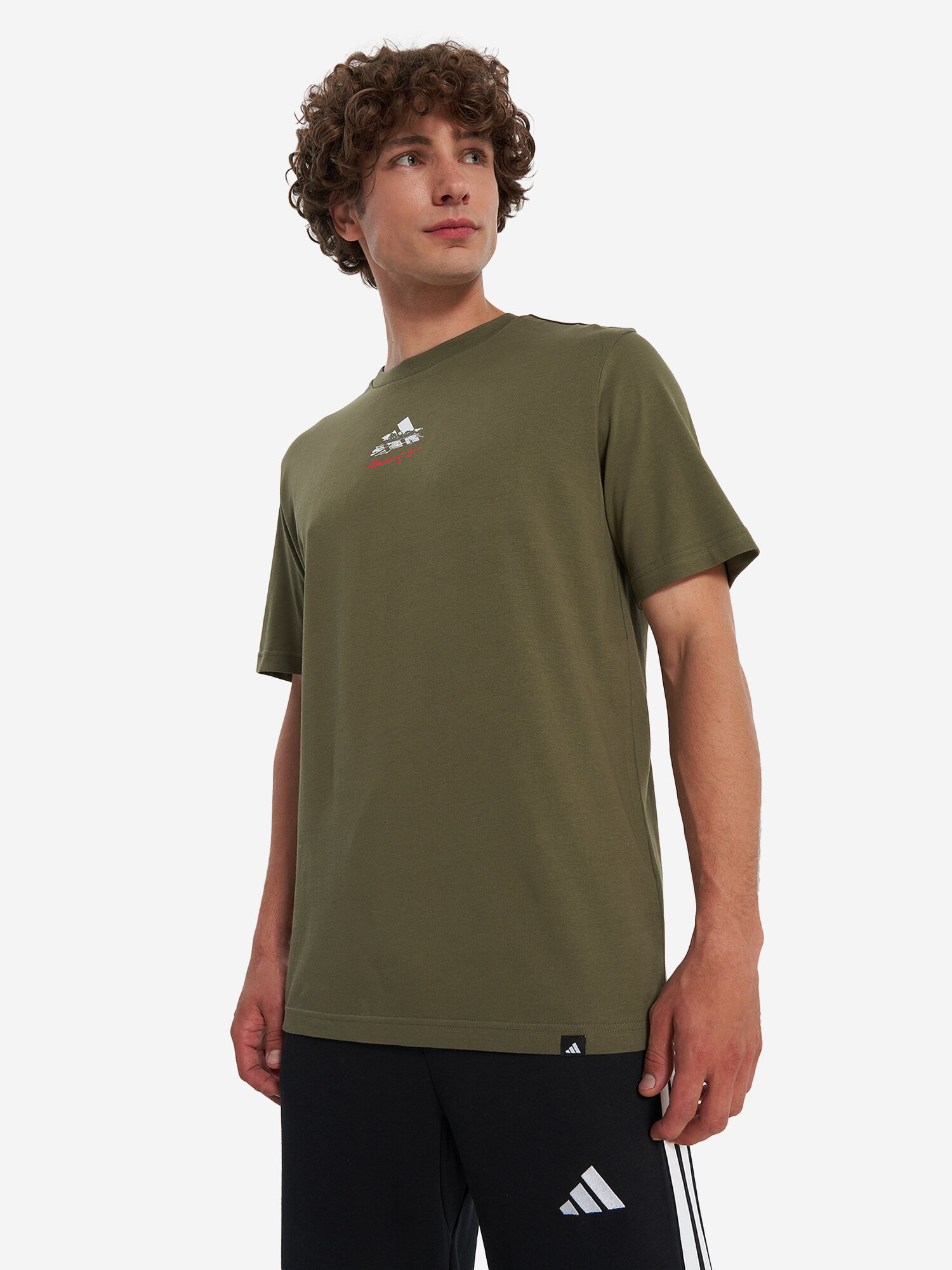 Футболка adidas, размер XL, оливковый