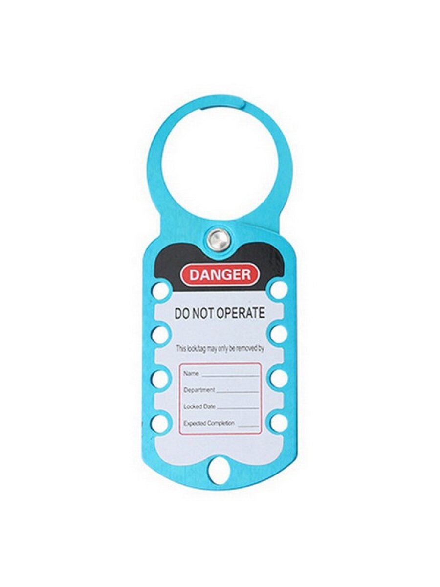 Множитель замковый алюминиевый с этикеткой, 9 отверстий, диаметр 53 мм, фиксация 5 мм, голубой