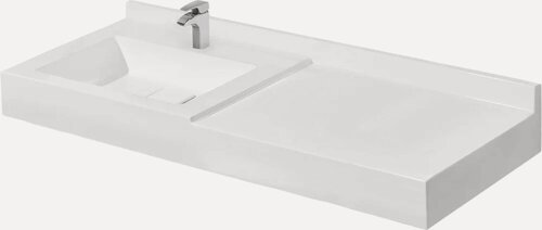 Изображение товара Мебельная раковина AQUATON Сакура 120 L с правым крылом, накладная, из искусственного мрамора, белая, раковина для ванной, прямоугольная