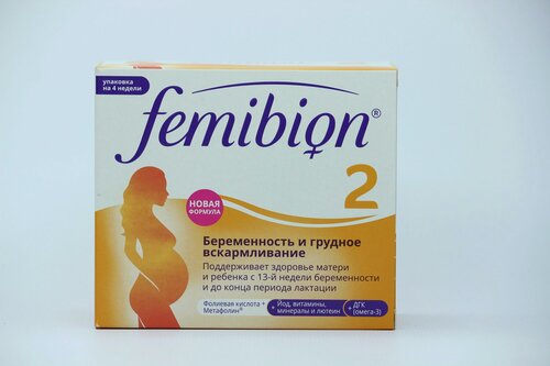 Изображение товара Фемибион 2 таблетки по 729 мг 28 шт + капсулы по 746 мг 28 шт БАД