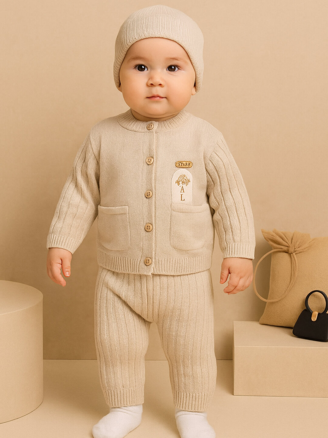 Комплект одежды Baby NC 6-9, размер 6-9, 0343 бежевый