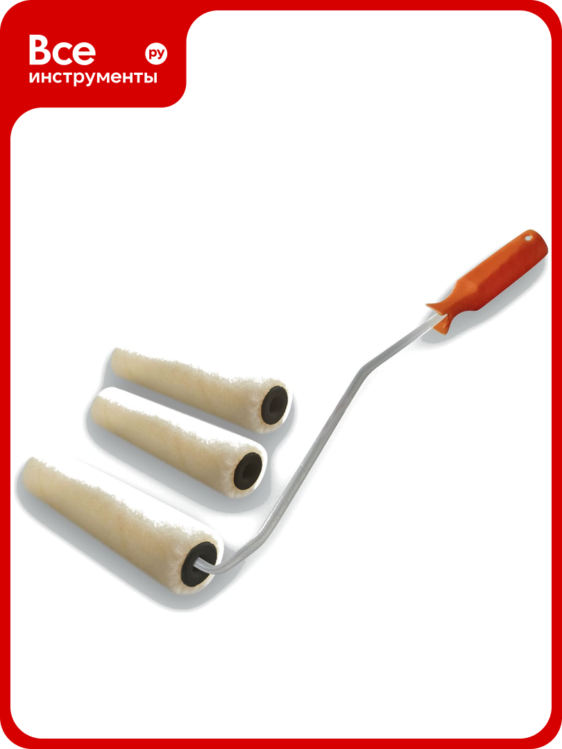 Валик DECOR 60 мм d 15 мм бюгель 6 мм ворс 5 мм велюр запаска ручка стандарт mini 556-4055 11608009