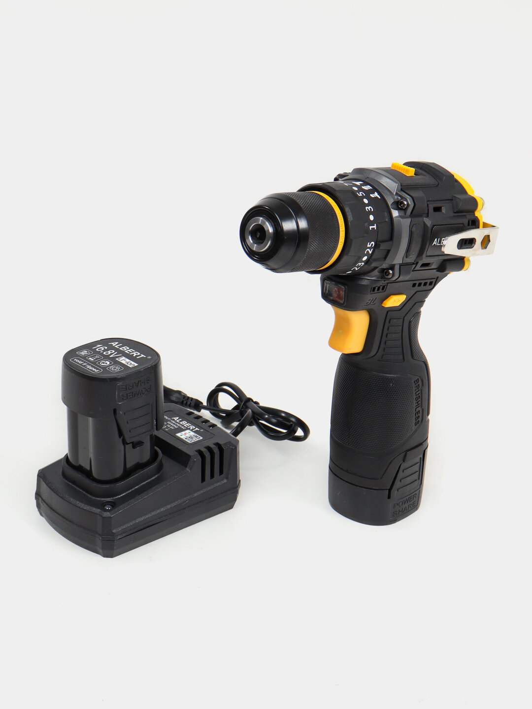 Ударный шуруповёрт Albert, 16.8 В, бесщёточный, комплект из 2 аккумуляторов