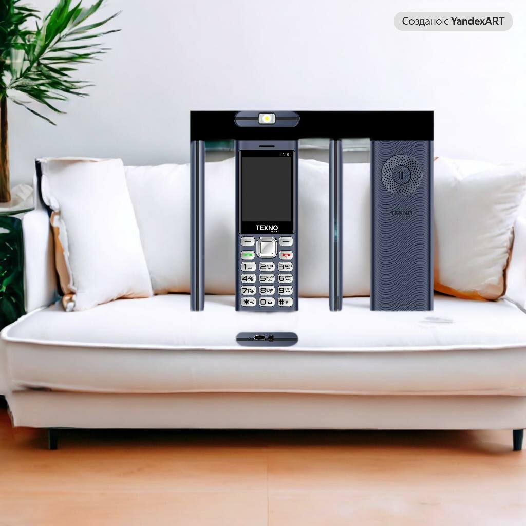 Texno Max 015 кнопочный телефон, надёжный телефон, двухсимочный, синий