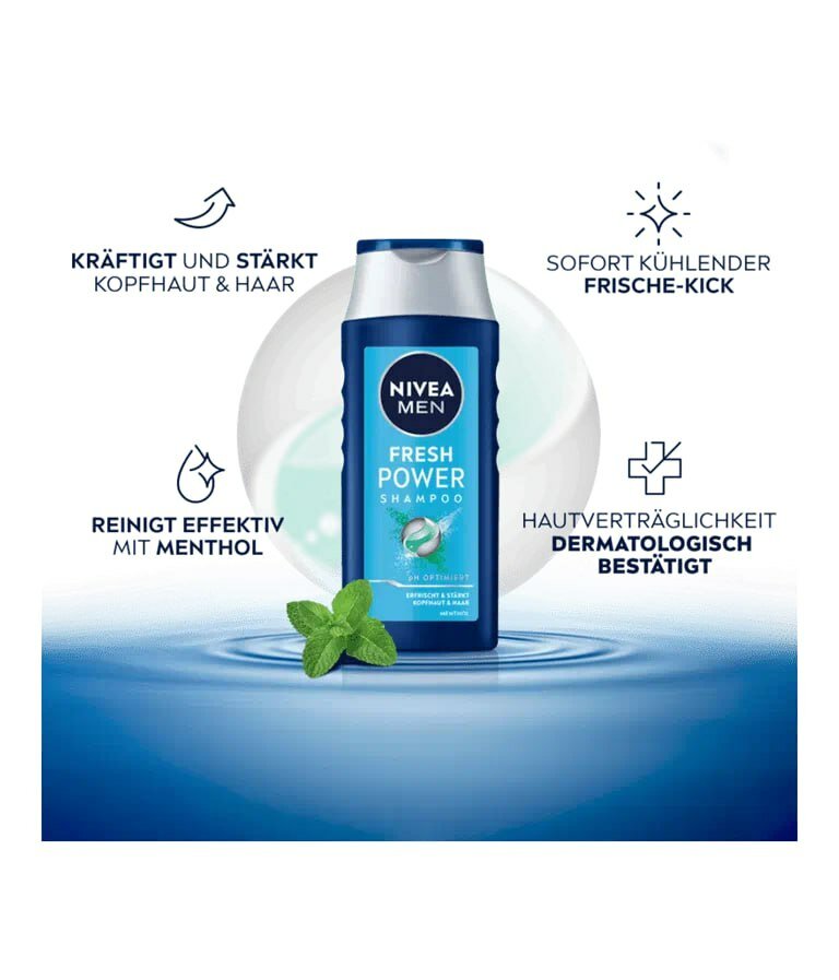 Шампунь Nivea Men Fresh Power с ментолом, освежающий, 200мл