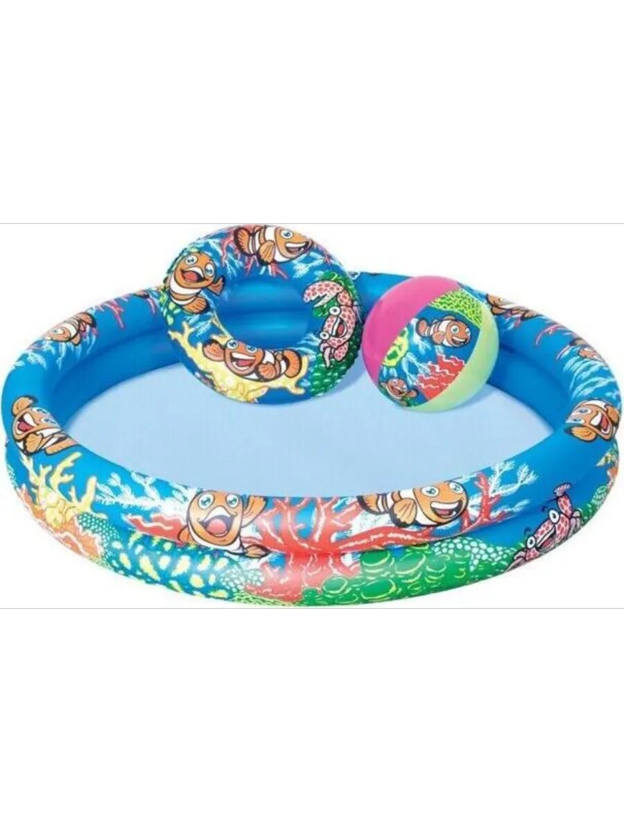 Бассейн надувной 51124 122*20 см, 137 л,+круг+ мяч
