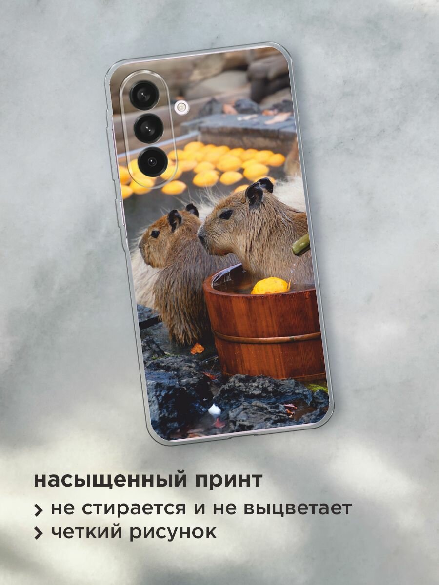 Чехол на Samsung Galaxy A56 5G / Самсунг Галакси А56 5G с принтом "Капибары отмокают" — фото 1