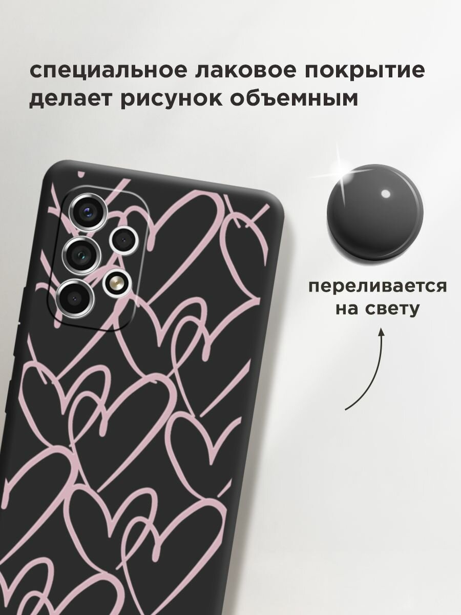 Чехол на Samsung Galaxy A53 5G / Самсунг А53 5G с принтом "Hearts doodle pink 1" — фото 1