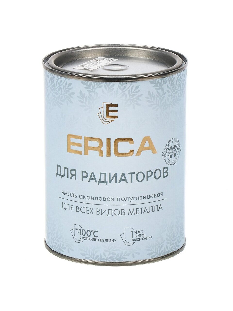 Эмаль Erica для радиаторов термостойкая акриловая полуглянцевая белая 0.8 кг
