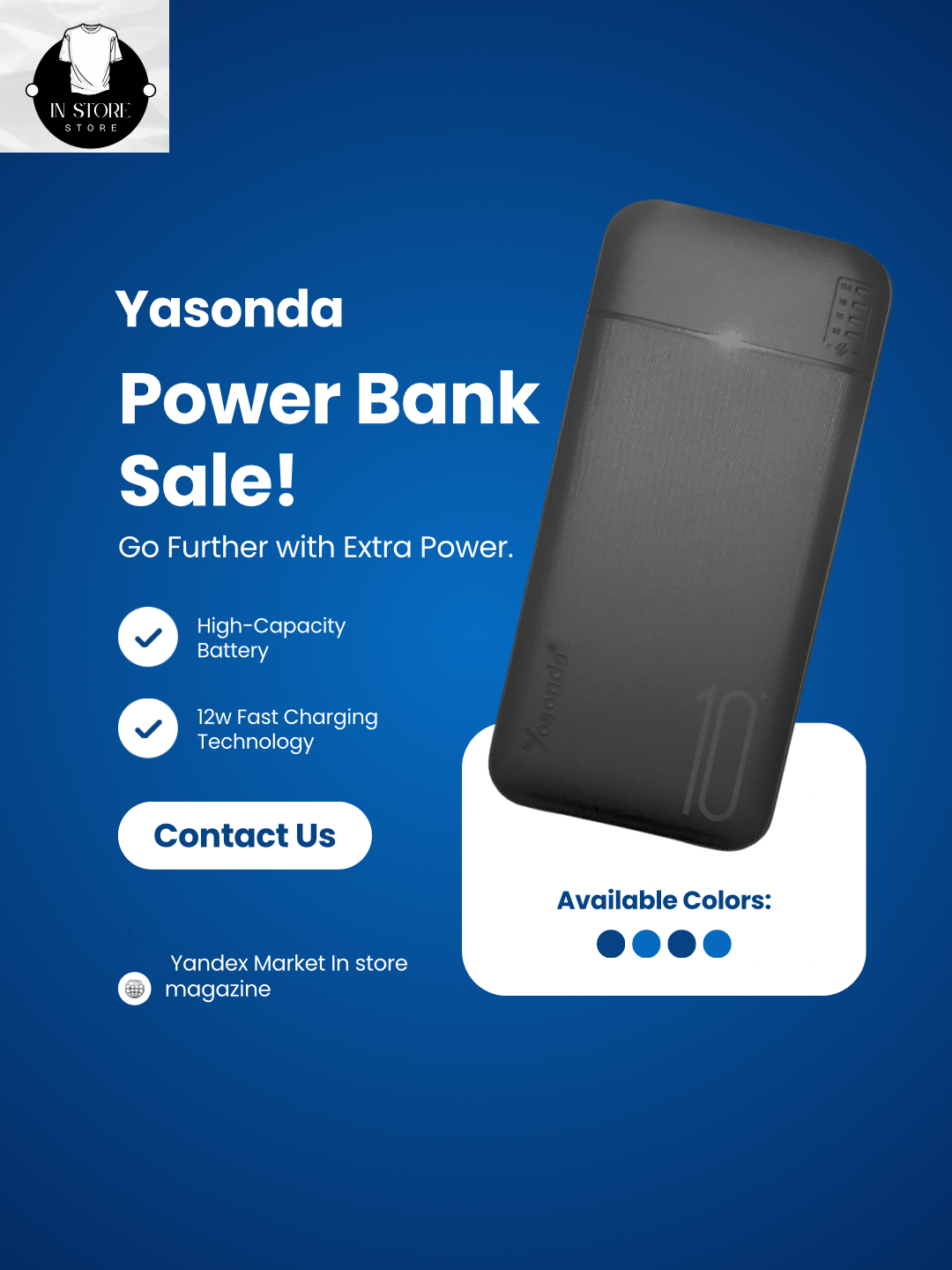 Внешний аккумулятор Yasonda "supper Power Bank", ABS пластик, Li-Polymer аккумулятор, чёрный, 10000mAh. ORG 12w