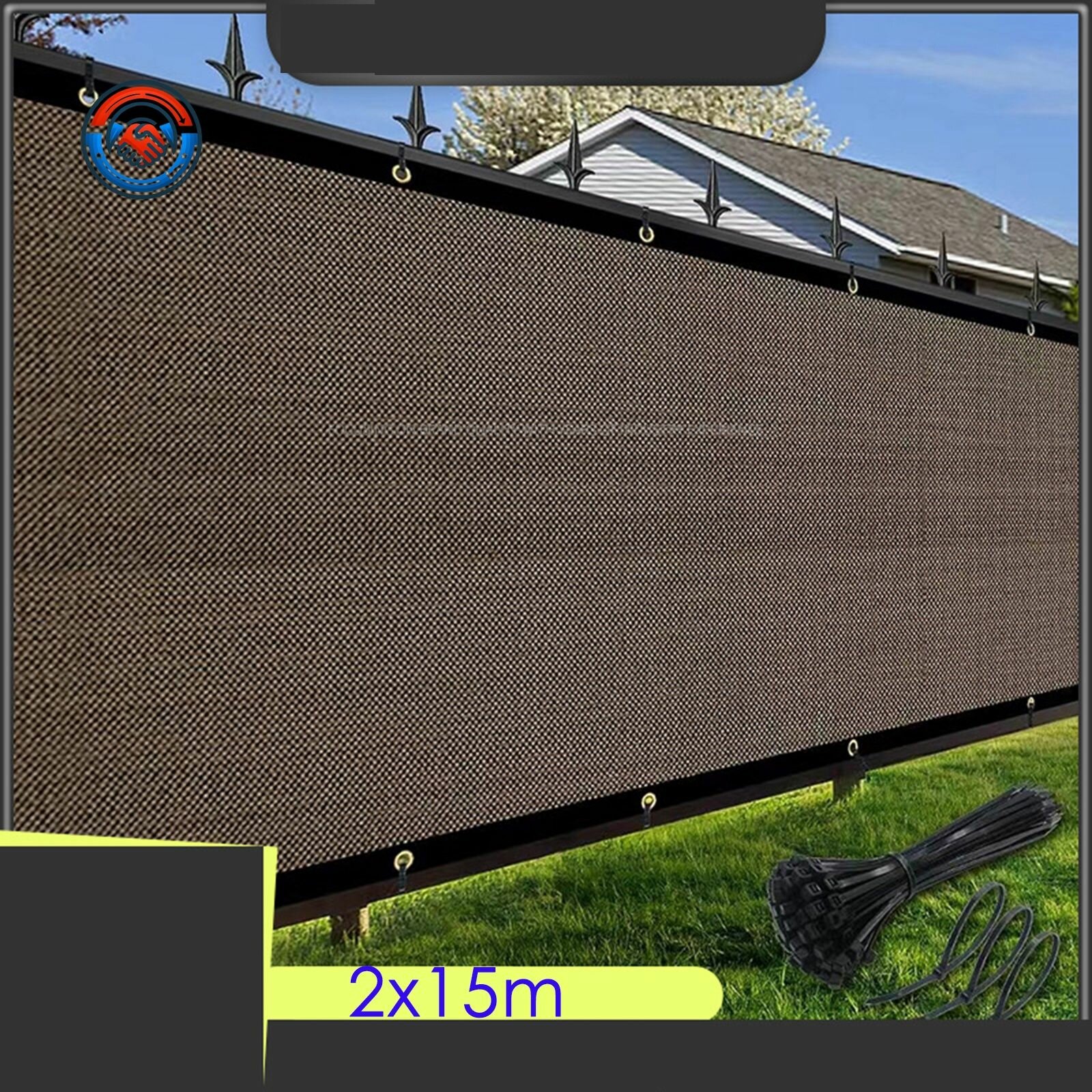 Тент сетка для уединения балкона, коричневый, полиэтилен высокой плотности, защита от пыли и УФ, простая установка, безопасный забор для патио и крыльца