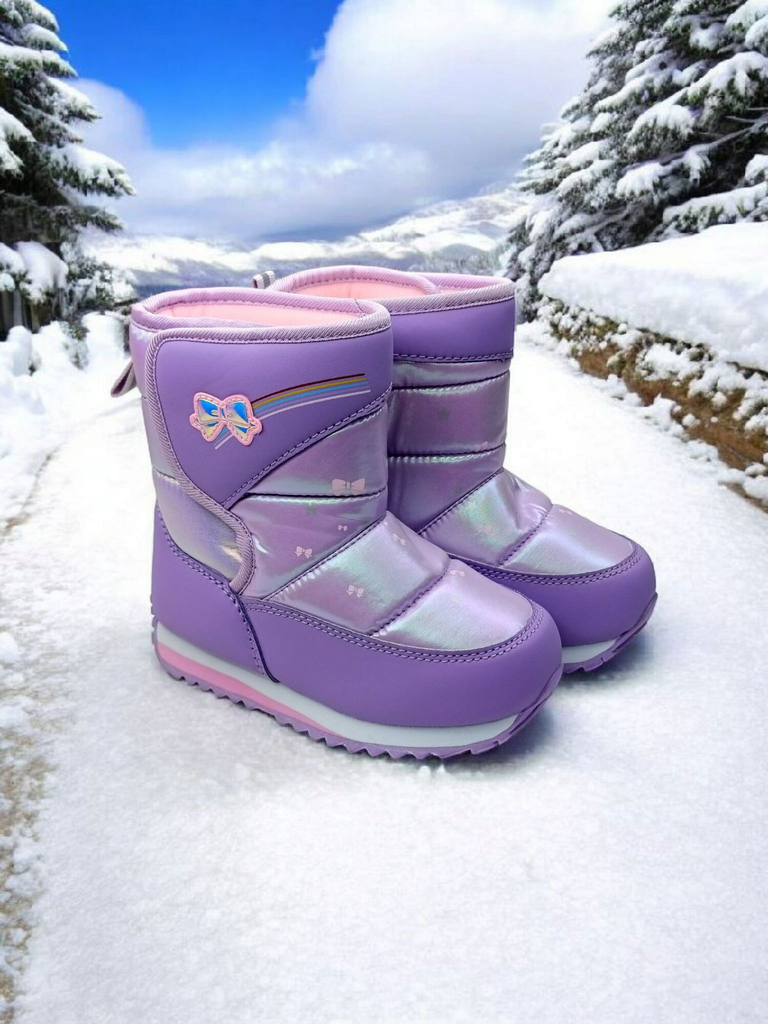 Дутики , размер 31, сиреневый — фото 1