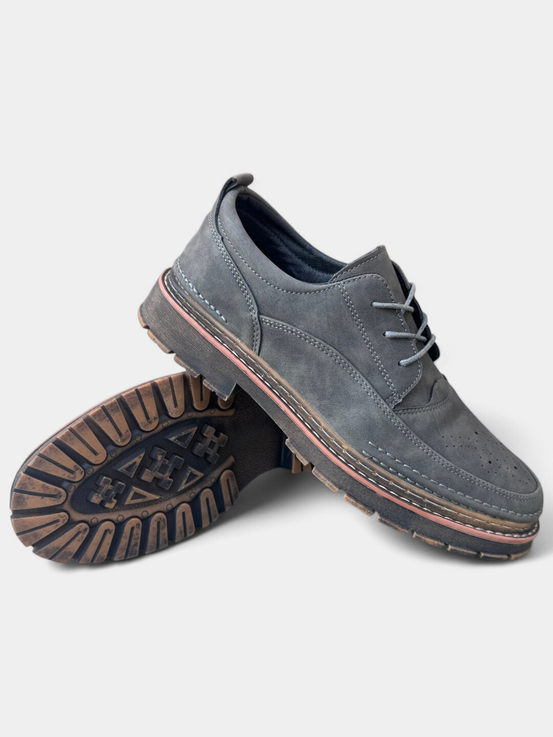 Лоферы  Туфли мужские Solid Step, из экокожи, водонепроницаемые, размер 38 39 40 41 42 43, серый — фото 1