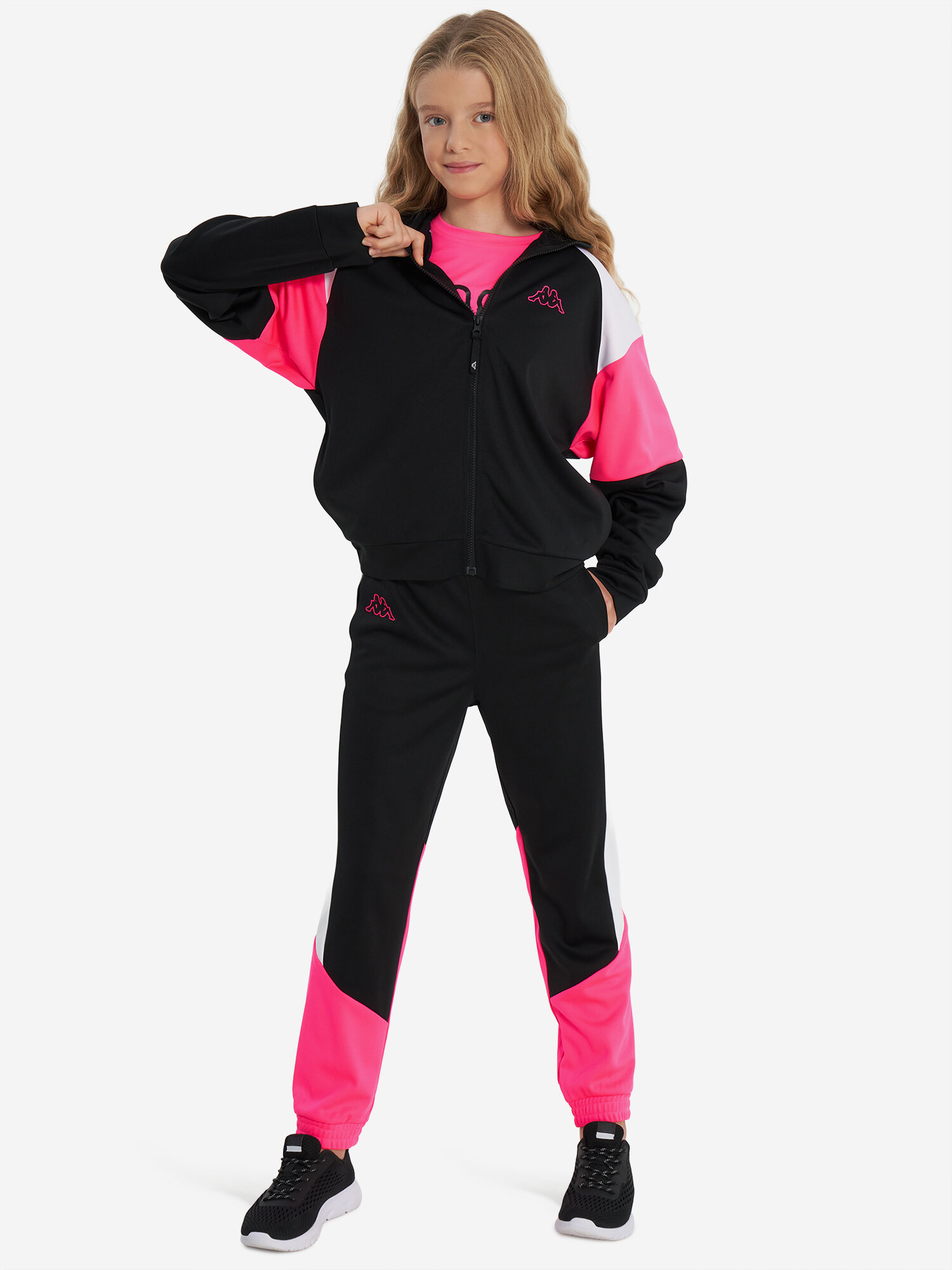 Костюм спортивный Kappa, размер 158-164, черный — фото 1