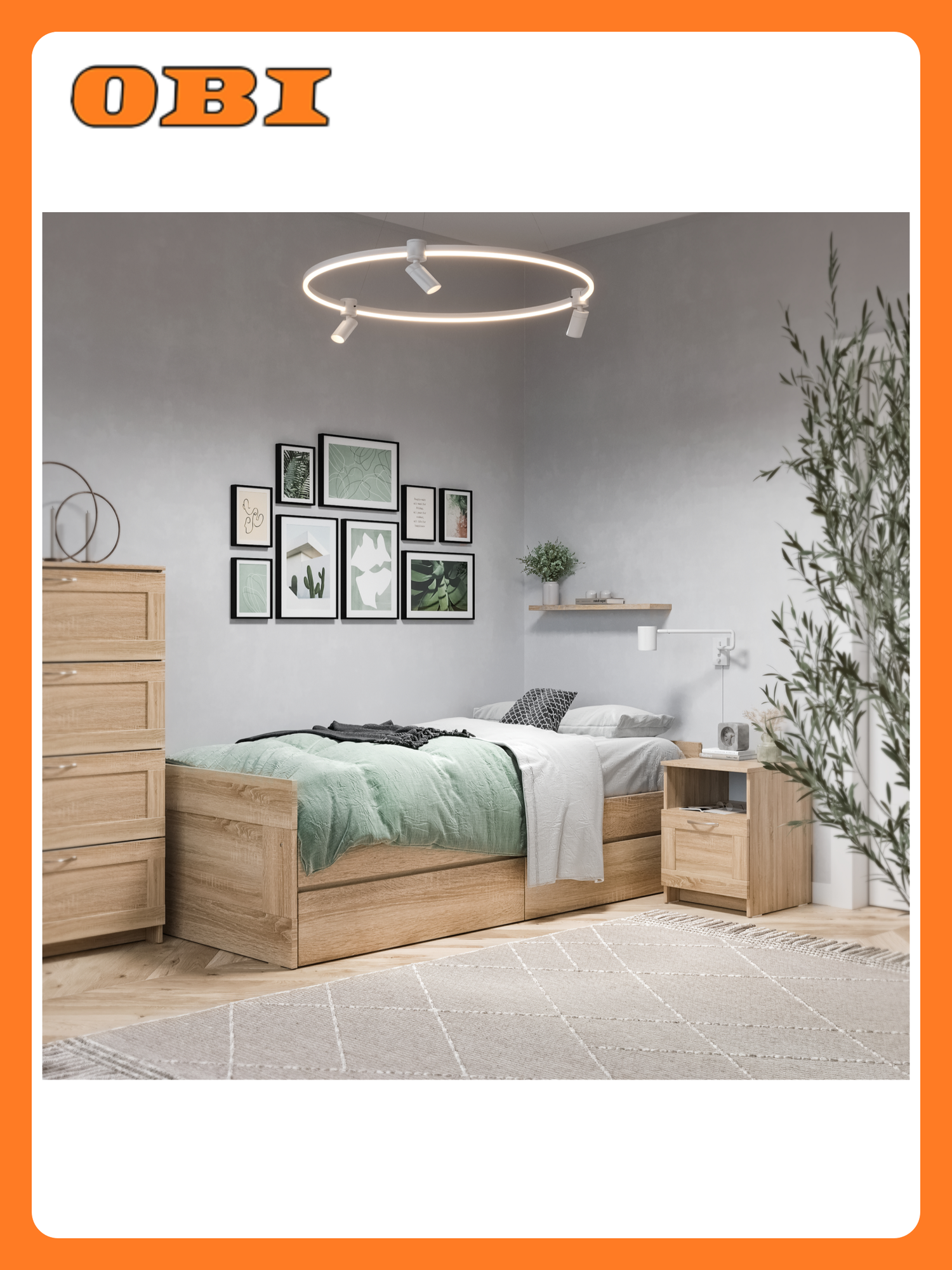 Тумба прикроватная Шведский стандарт Сириус 39х41х53 см дуб сонома