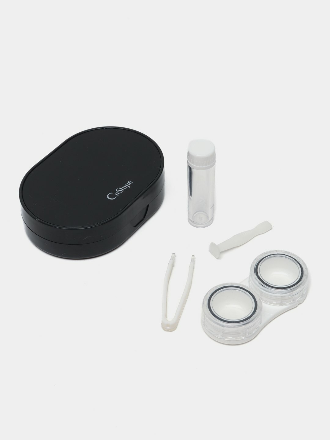 Контейнер для контактных линз, чёрный, для безопасного хранения