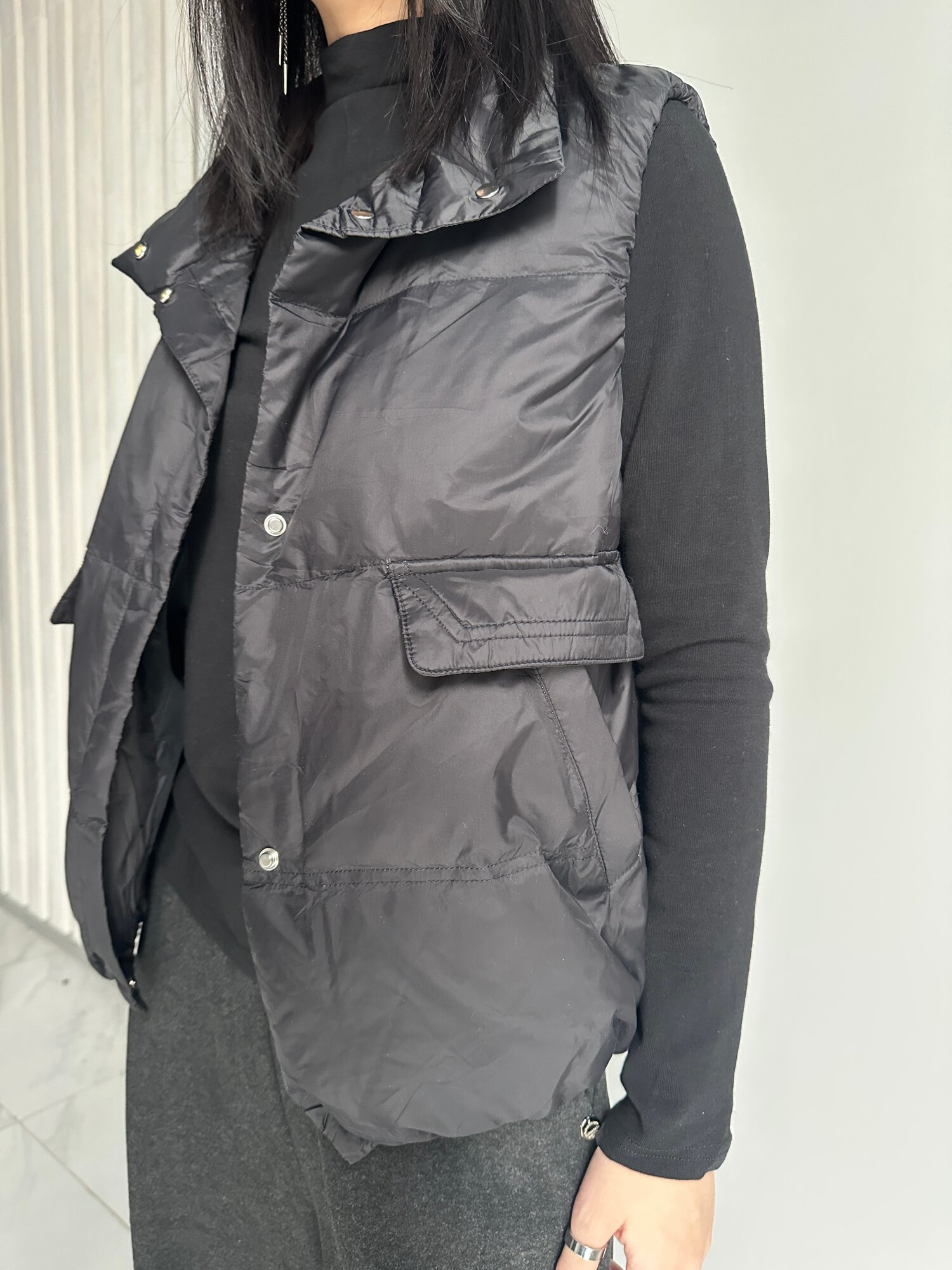 Жилет INK Белый, черный, бежевый, размер M, черный — фото 1