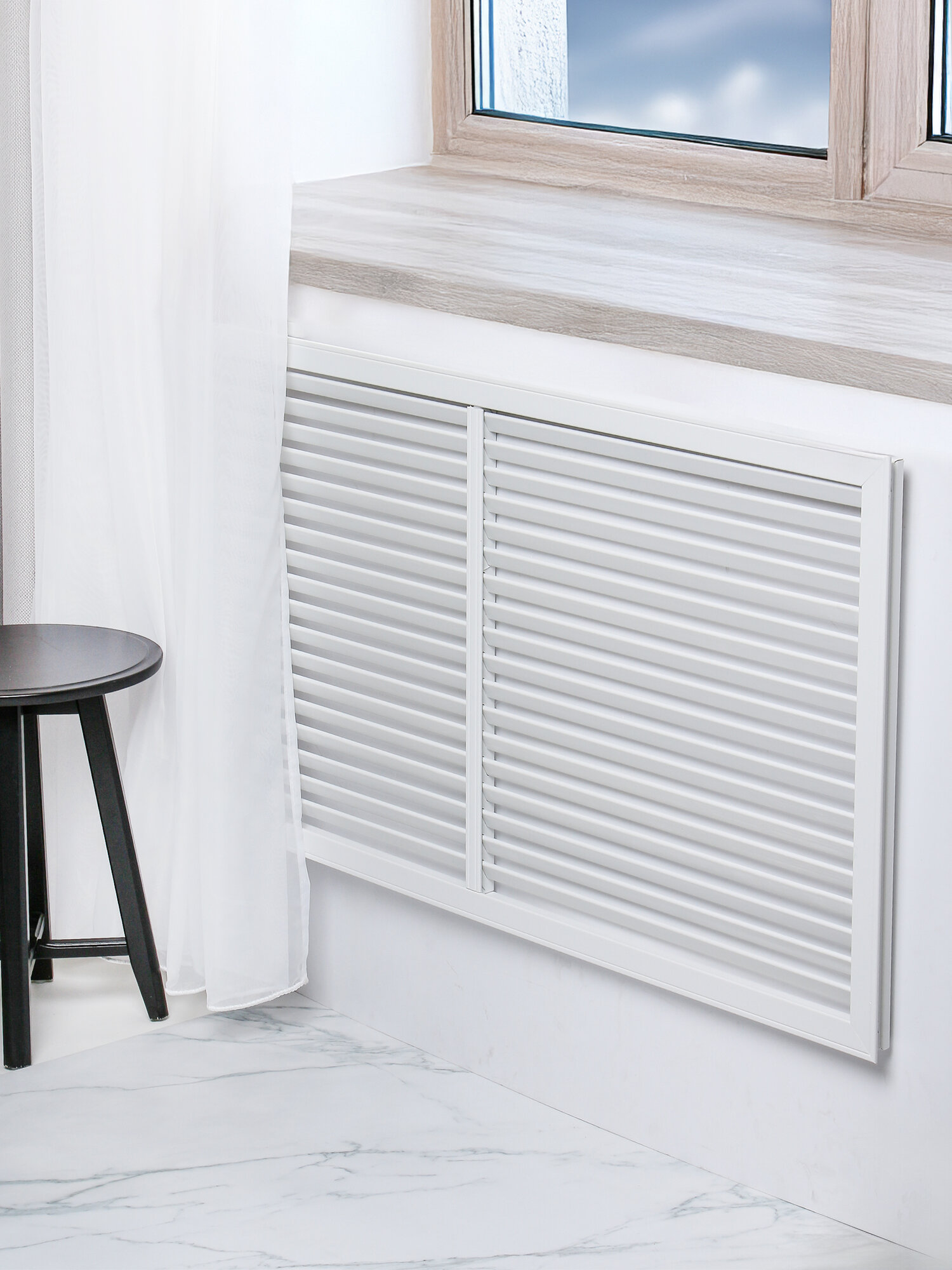 Экран для радиатора Event белый 1200х600 мм ПВХ для батареи отопления