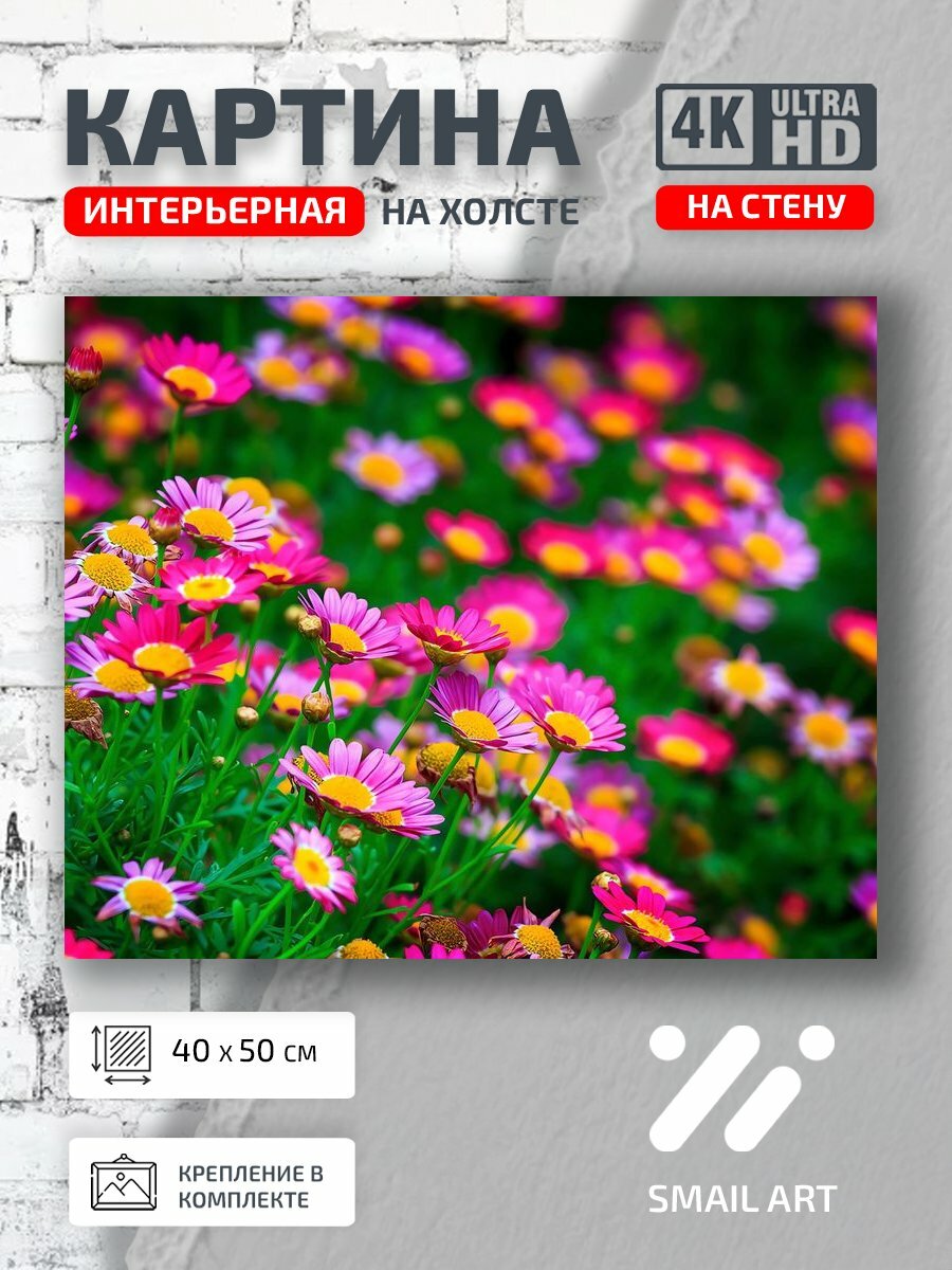 Картина на холсте интерьерная 40 на 50 на стену Цветы Landscape для гостиной пейзаж декор