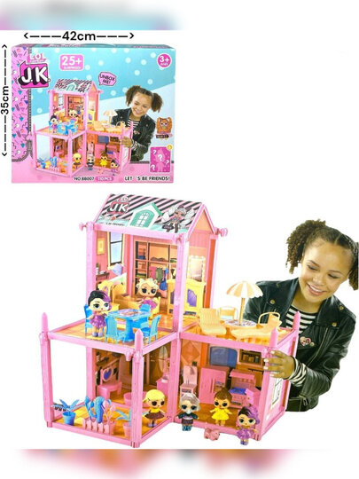 Домик для кукол "LOL" BB007, 110 элементов, в картонной коробке, от 3 лет — фото 1