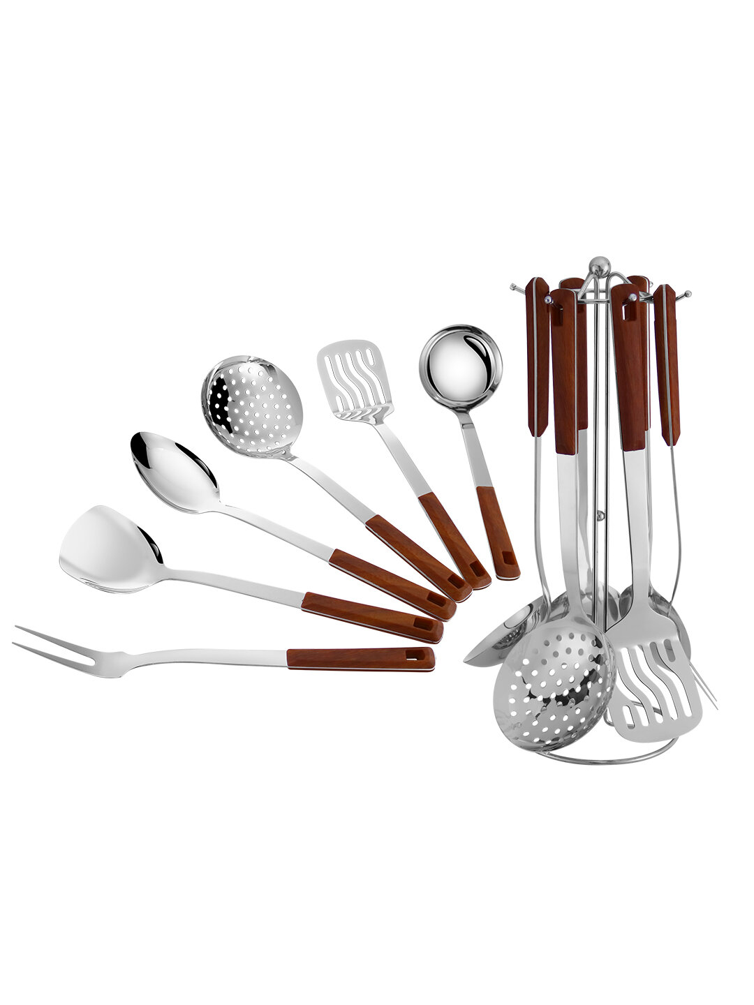 Набор кухонных инструментов, из нержавеющей стали - 7 предметов HausRoland HR901-1 - Бордовый