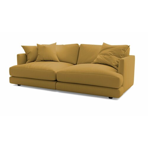 фото Диван ибица 2 velutto 56 new 212x105x87 см, желтый велютто, еврокнижка goodform