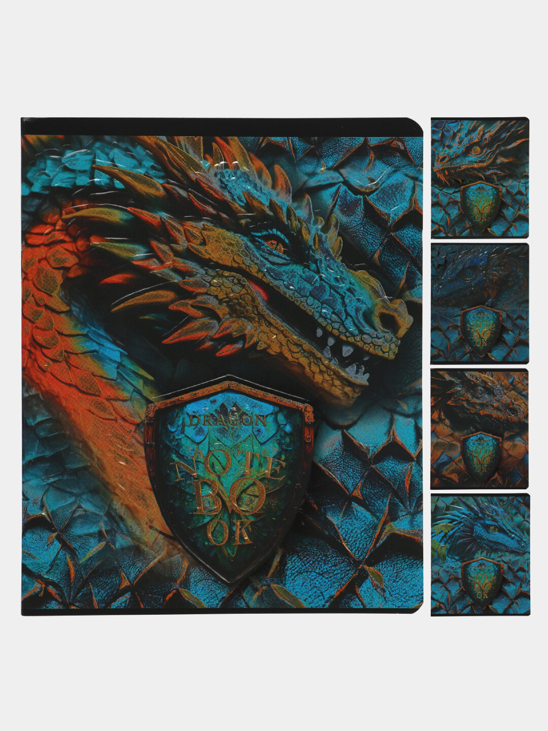 Тетрадь А5, 48 листов, клетка, поля, ассорти 5 видов Полотняный завод Король драконов