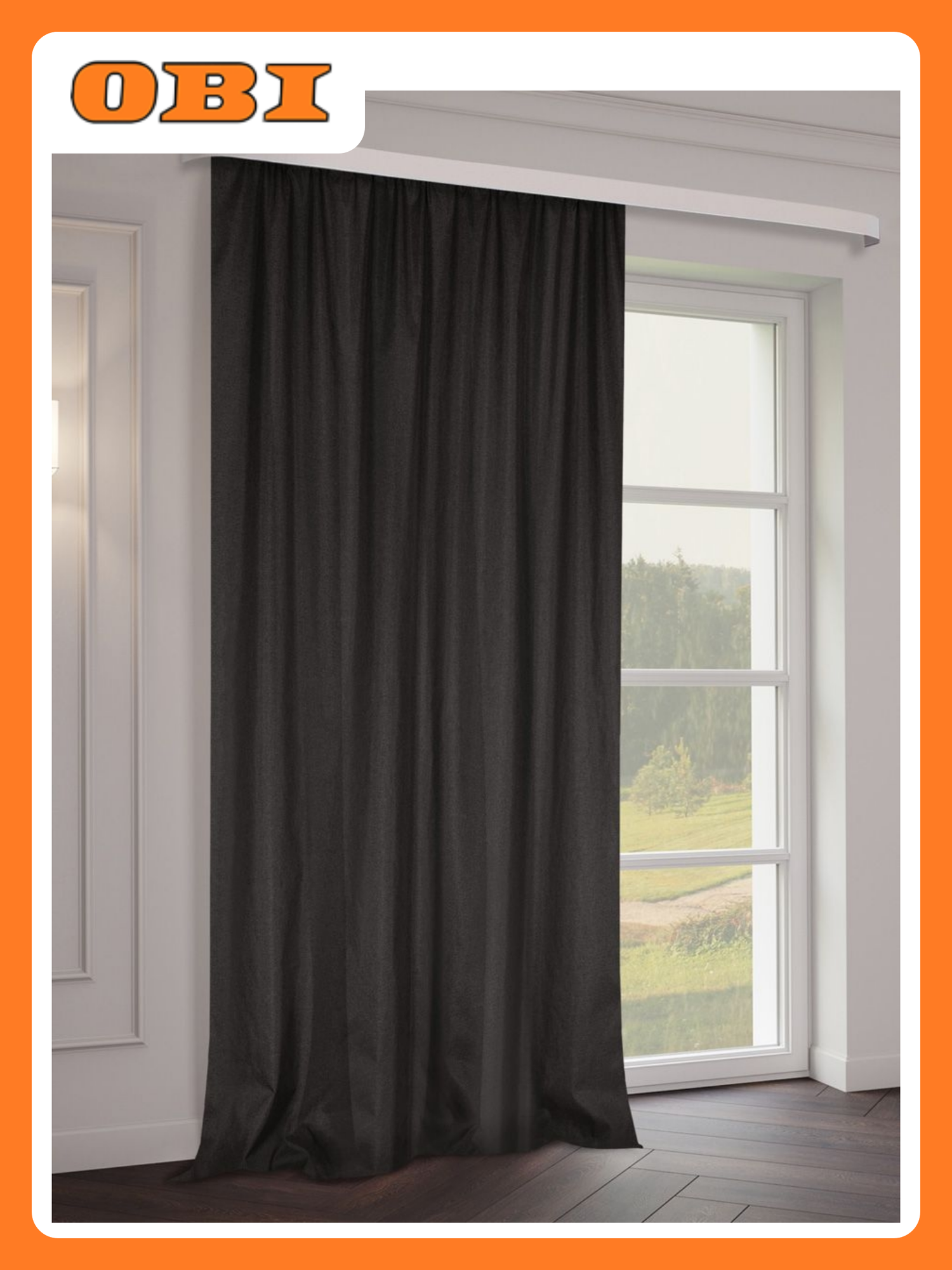 Штора ТД Текстиль 120534 рогожка лен 200x270 см крепление лентой цвет шоколад