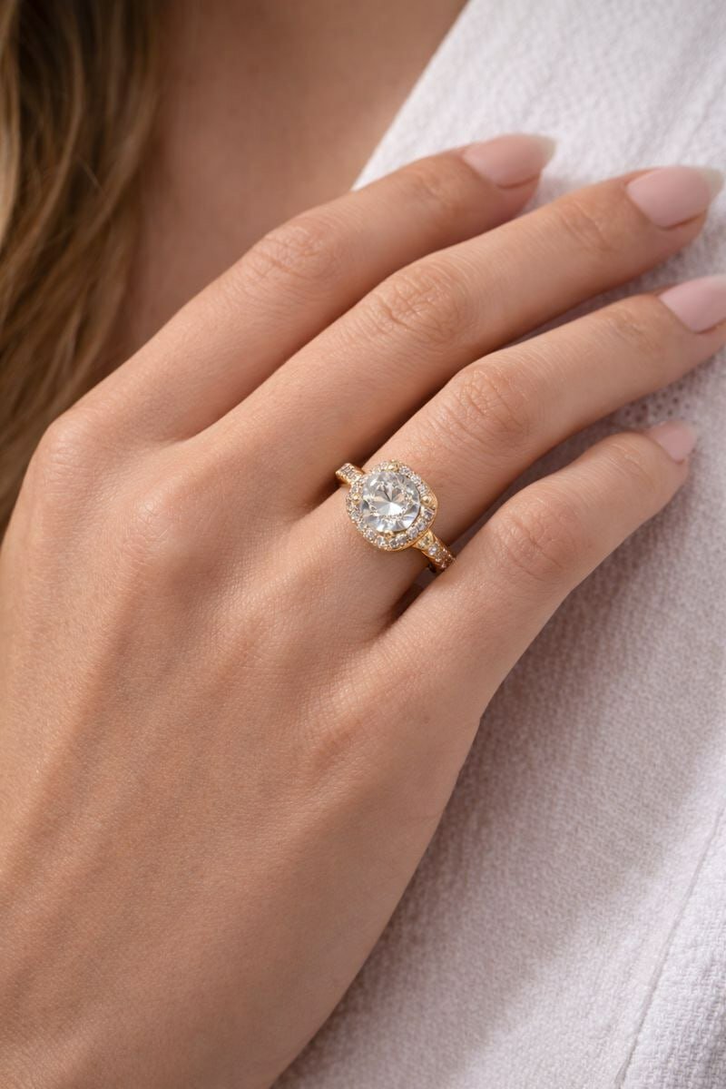 Кольцо обручальное, Swarovski Zirconia