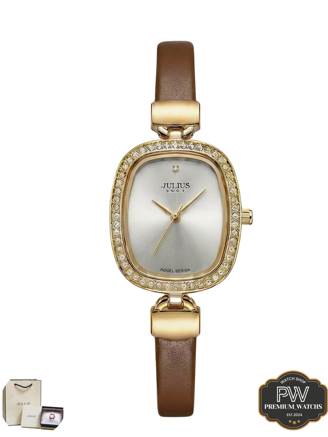 Наручные часы JULIUS Классика, 332105 серебристый/золотистый/серый — фото 1