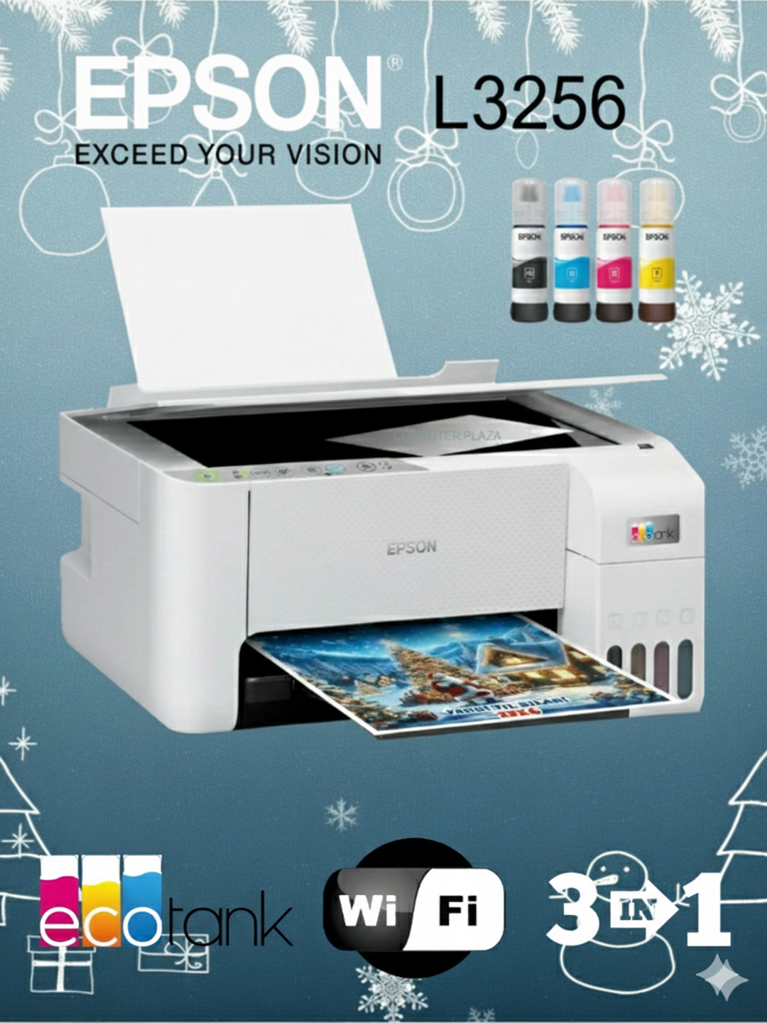 МФУ Epson L3256 Wi-Fi цветной принтер-сканер-копировальный аппарат А4 USB