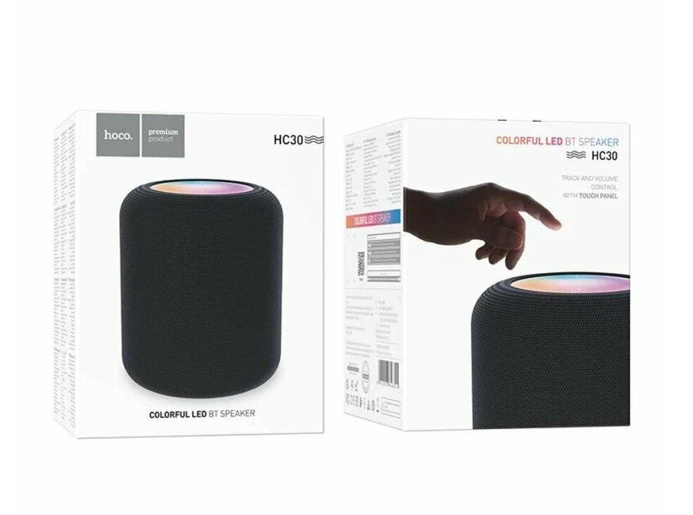 Колонка беспроводная портативная Hoco HC30 COLORFUL LED 5W, черный, USB/Micro Sd/ AUX Bluetooth 5.1