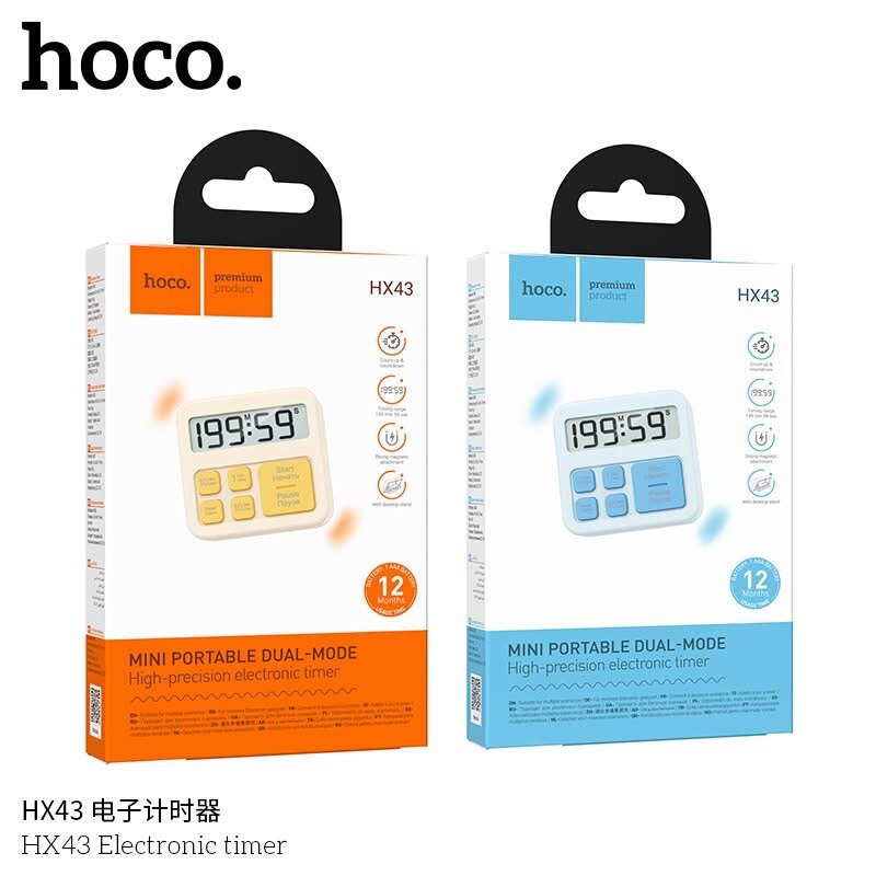 Электронный таймер Hoco HX43, для кухни, магнитный, с громким сигналом, большой дисплей