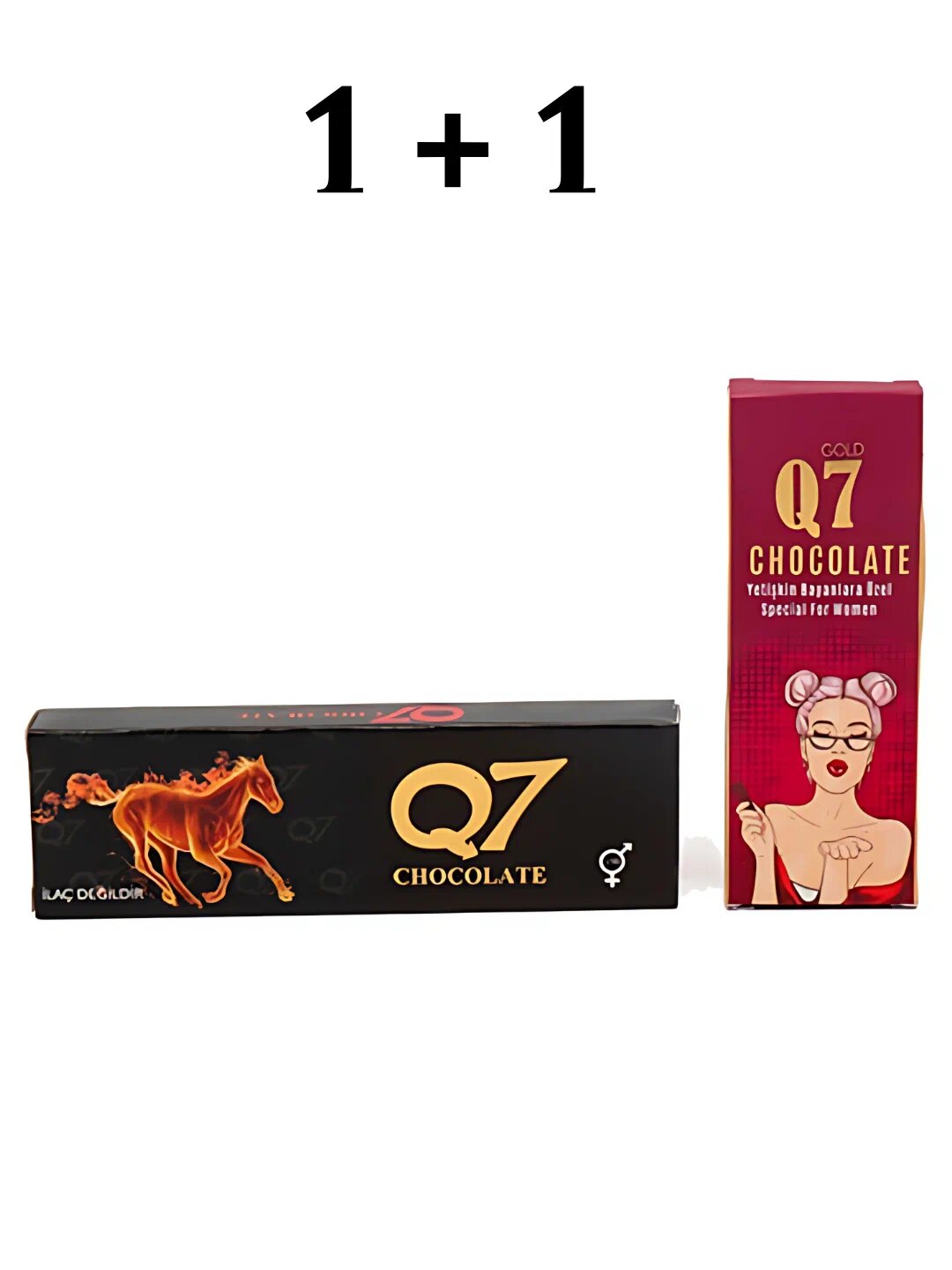Шоколад афродизиак Q7 для женщин и мужчин, возбуждающий шоколад, 1+1 штука по 60 г.