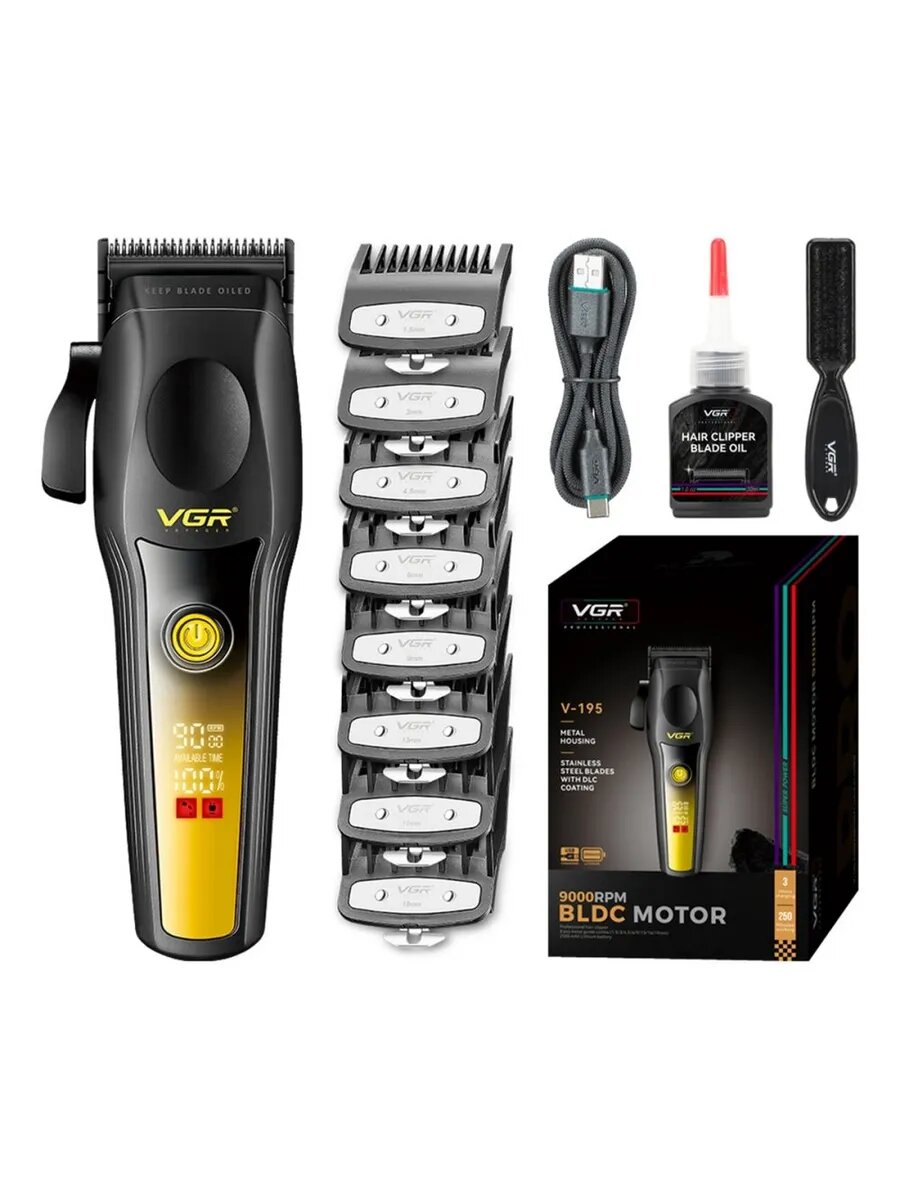 Профессиональная машинка и триммер для волос и бороды "VGR" высококачественный