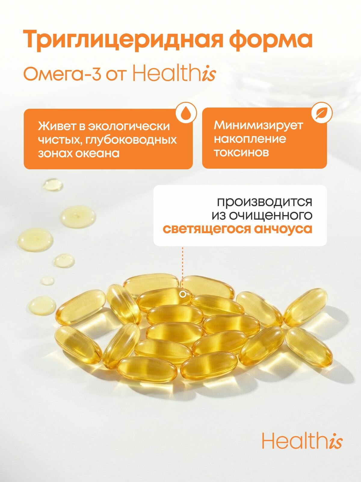 Омега 3 1000 мг Рыбий жир Omega 3 Fish Oil Concentrate, 90 капсул — фото 1