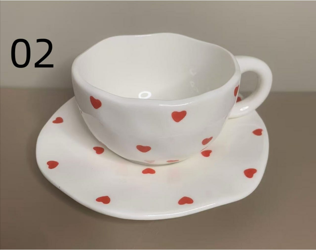 Фарфоровый чайный набор 300 мл: кружка и блюдце, для чая, кофе, капучино и латте