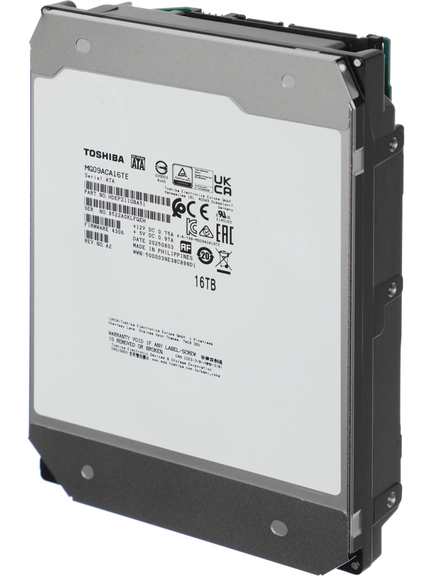 Жесткий диск 16Tb SATA-III Toshiba MG08 (MG08ACA16TE) — купить по