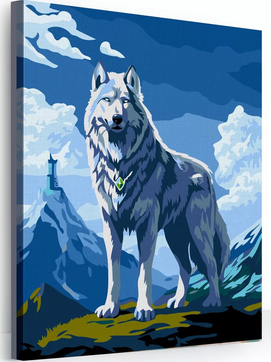 Картина по номерам на холсте с подрамником 40х50 см Волк