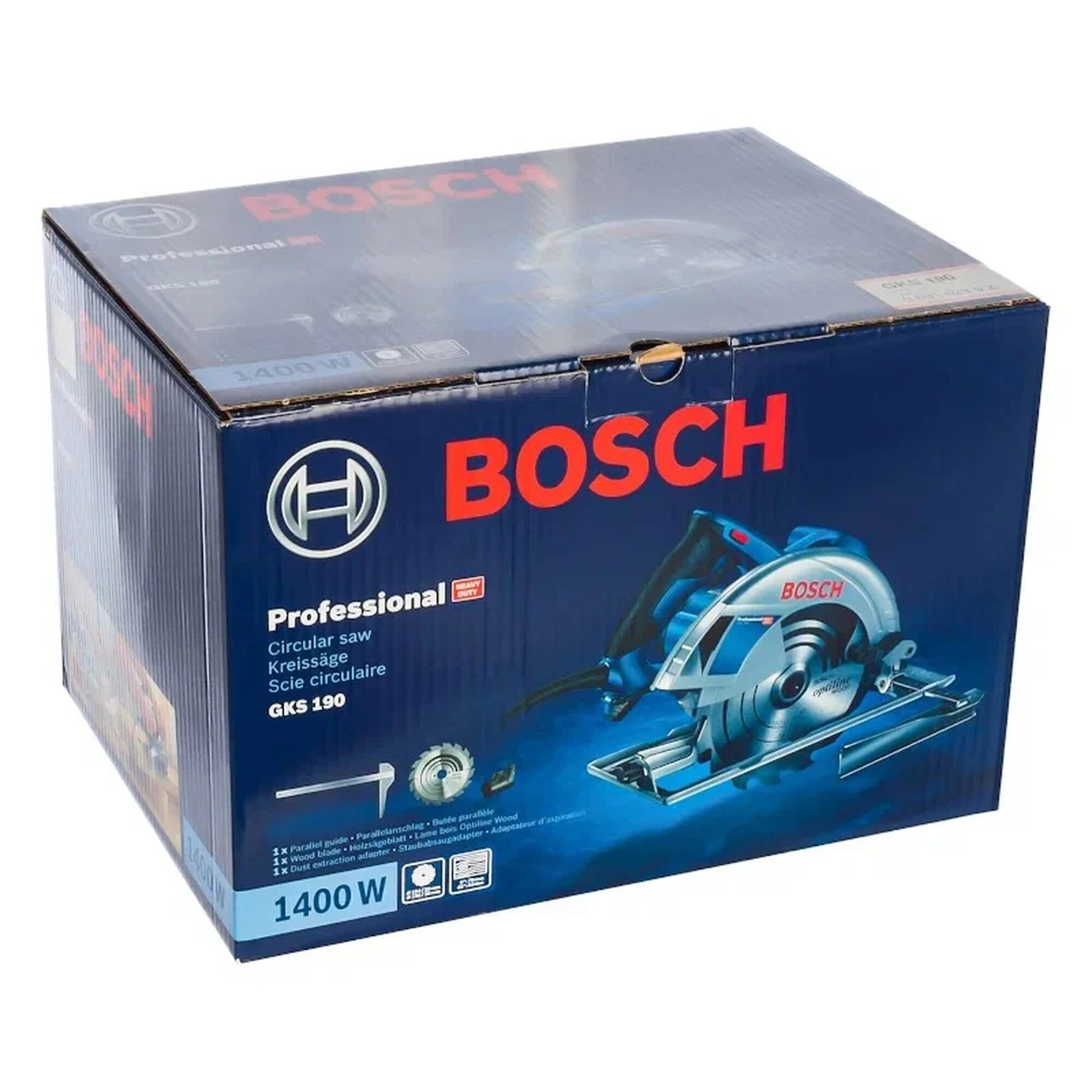 Дисковая электрическая пила BOSCH GKS 190 Professional, 1400 Вт, синий — фото 1