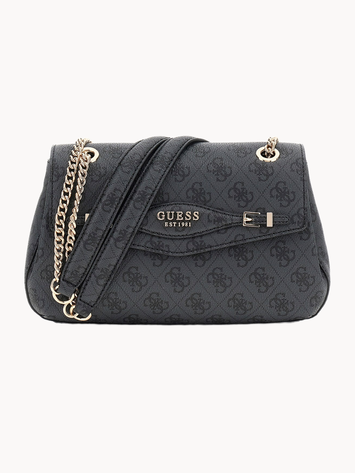 Сумка GUESS, фактура зернистая, черный