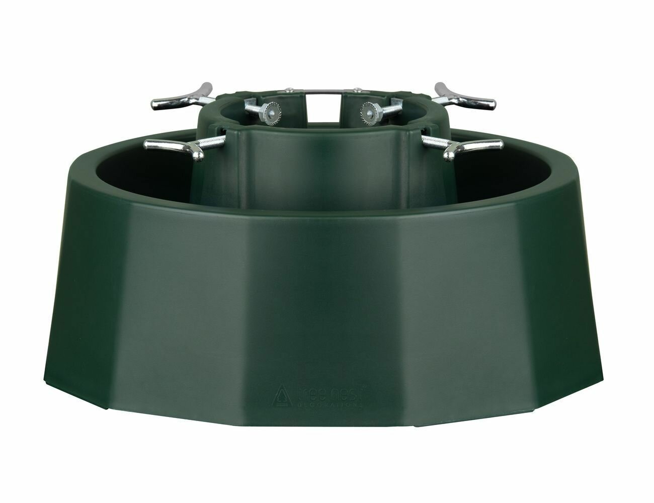 Подставка с резервуаром для воды для ёлки высотой до 3.5 м и диаметром ствола до 14 см пластик зелёная 49х22 см макс. 11 л воды Tree Nest 119621