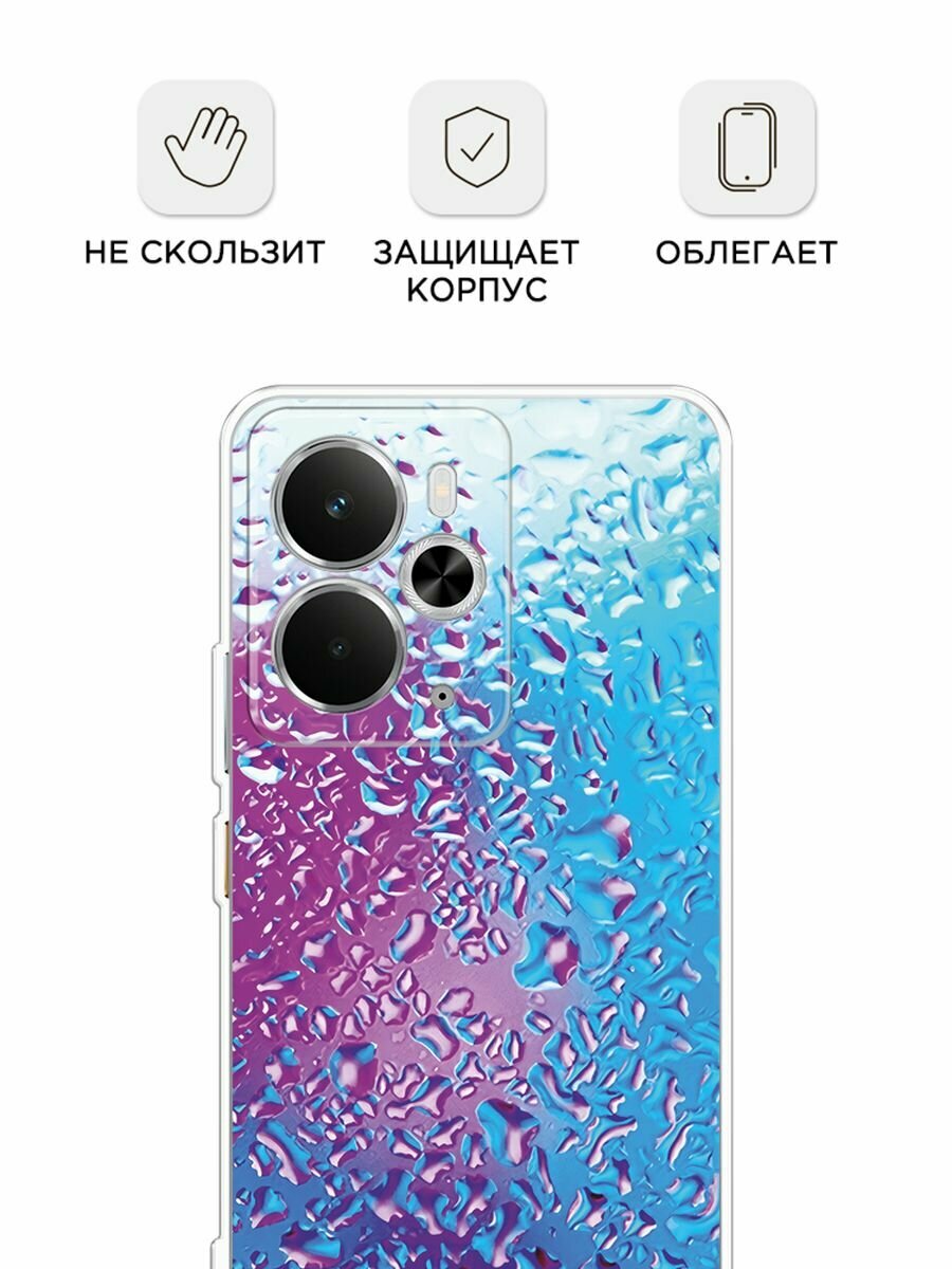 Чехол на Realme 14 5G / Реалми 14 5G с принтом "Капли на стекле" — фото 1