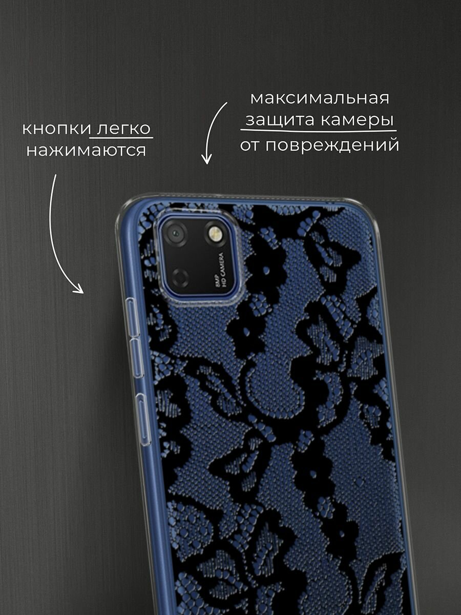 Чехол на Honor 9S/Huawei Y5p / Хонор 9S/Хуавей Y5p с принтом "Черная сетка 2" — фото 1