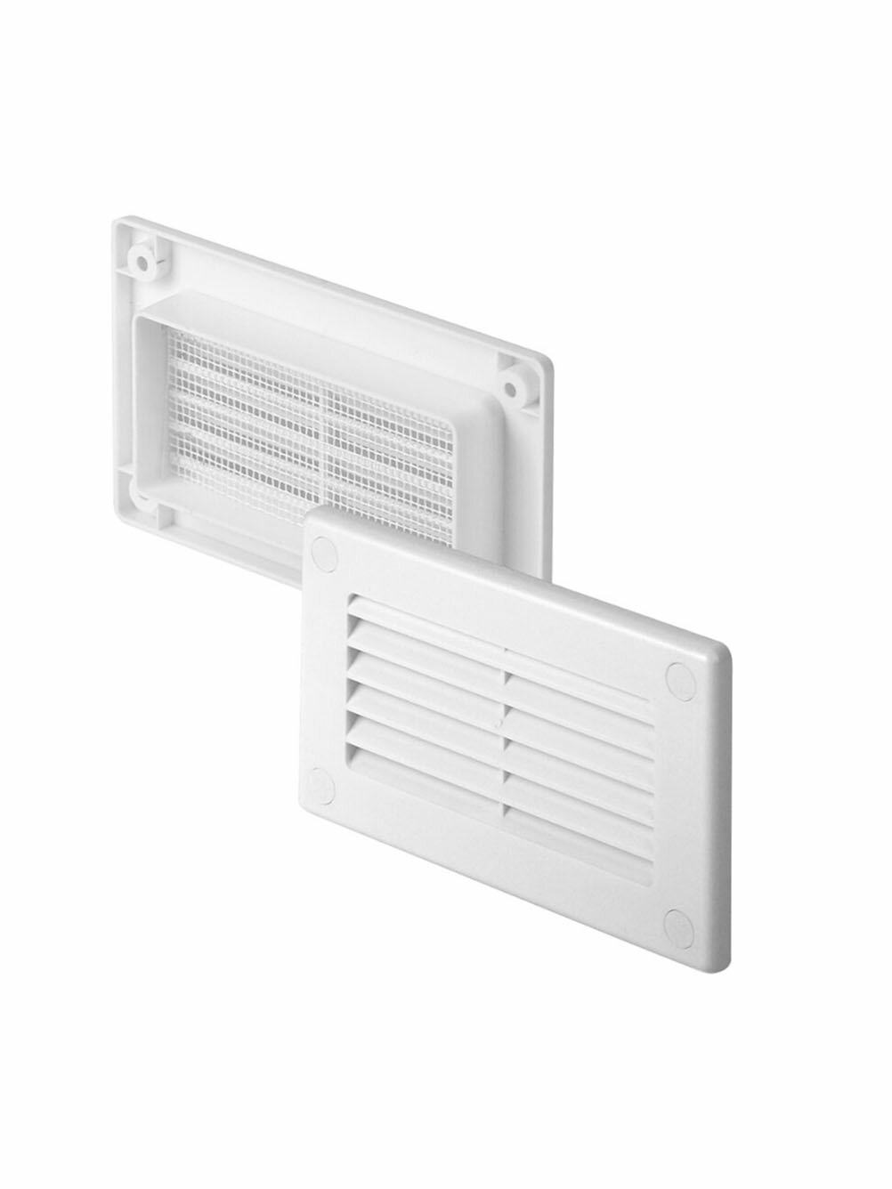 Решетка вентиляционная накладная пластиковая для плоских воздуховодов 55х110 мм