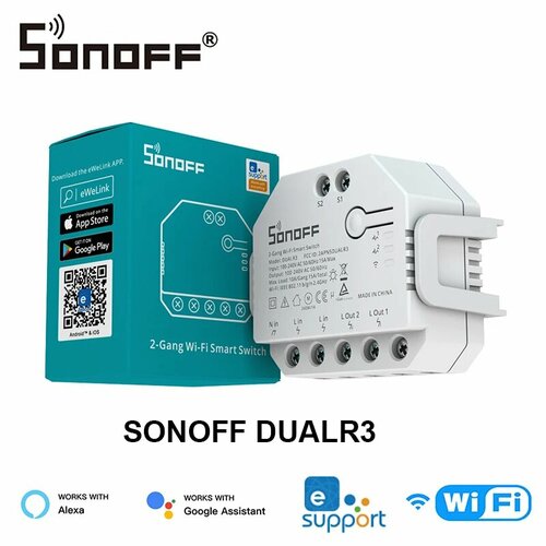 SONOFF DUALR3 умный двойной релейный модуль Wi-Fi, SONOFF DualR3 Lite
